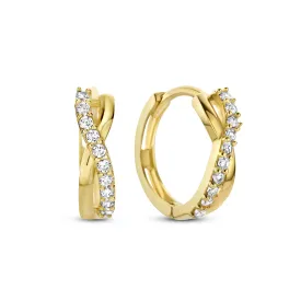 Rivoli Esmée 14 karat gold hoop earrings with zirconia stones