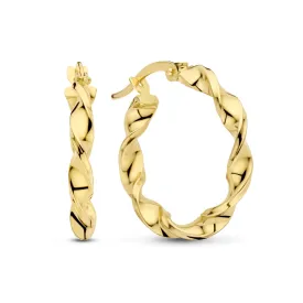 Odette Rivoli 14-Karat Twisted Gold Hoop Earrings