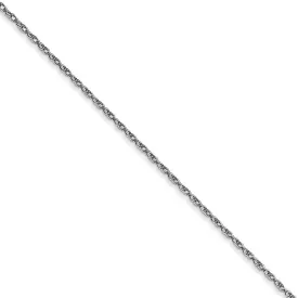 0.7mm 10k White Gold Solid Cable Rope Chain Necklace