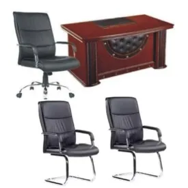 1.4 Meter Executive Table   107 Swivel Leather Chair and 2 visitors