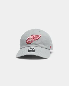 47 Brand Men's Detroit Red Wings Clean Up Strapback Grey