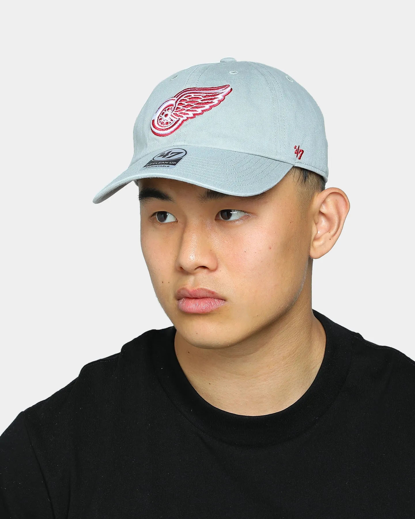 47 Brand Men's Detroit Red Wings Clean Up Strapback Grey