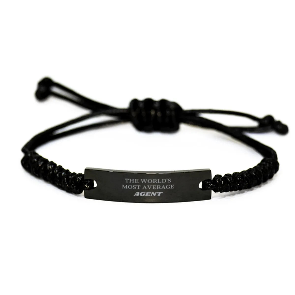 Agent Black Rope Bracelet - THE WORLDS MOST AVERAGE Gift for Agents, Confidence and Inspiration for Special Occasions like Birthday, Christmas, Graduation, Veterans Day