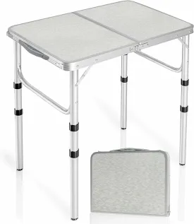 Aluminum Folding Camping Table with Adjustable Height Legs, 2/3/4ft