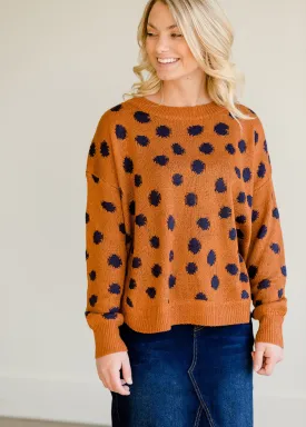 Animal Polka Dot Knit Sweater - FINAL SALE