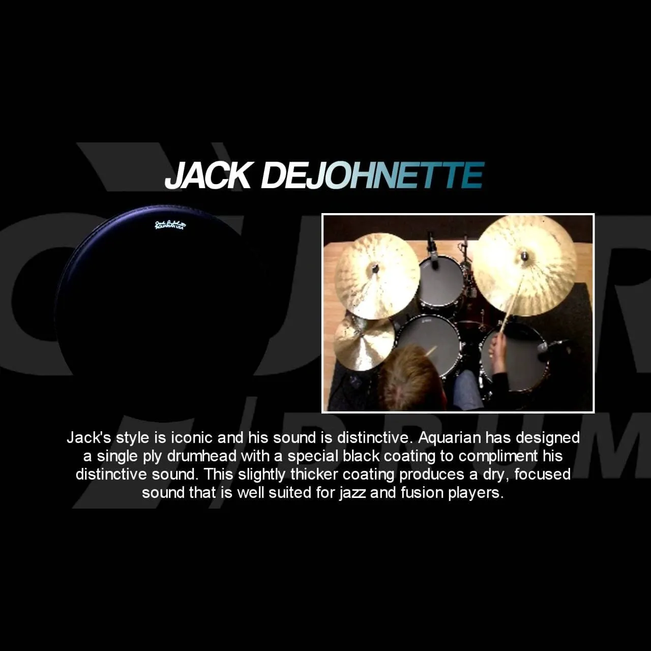 Aquarian Jack Dejohnette Bass Drum Head 24"