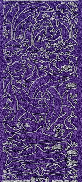 Arbee Sticker, Glitter Dolphin- Purple