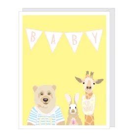 Baby Animals Greeted New Baby Card