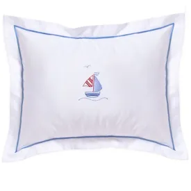 Baby Boudoir Pillow Cover in Sailboat & Seagull Blue