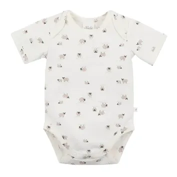 Bebe Baby Sheep Envelope Neck Bodysuit - Sheep Print