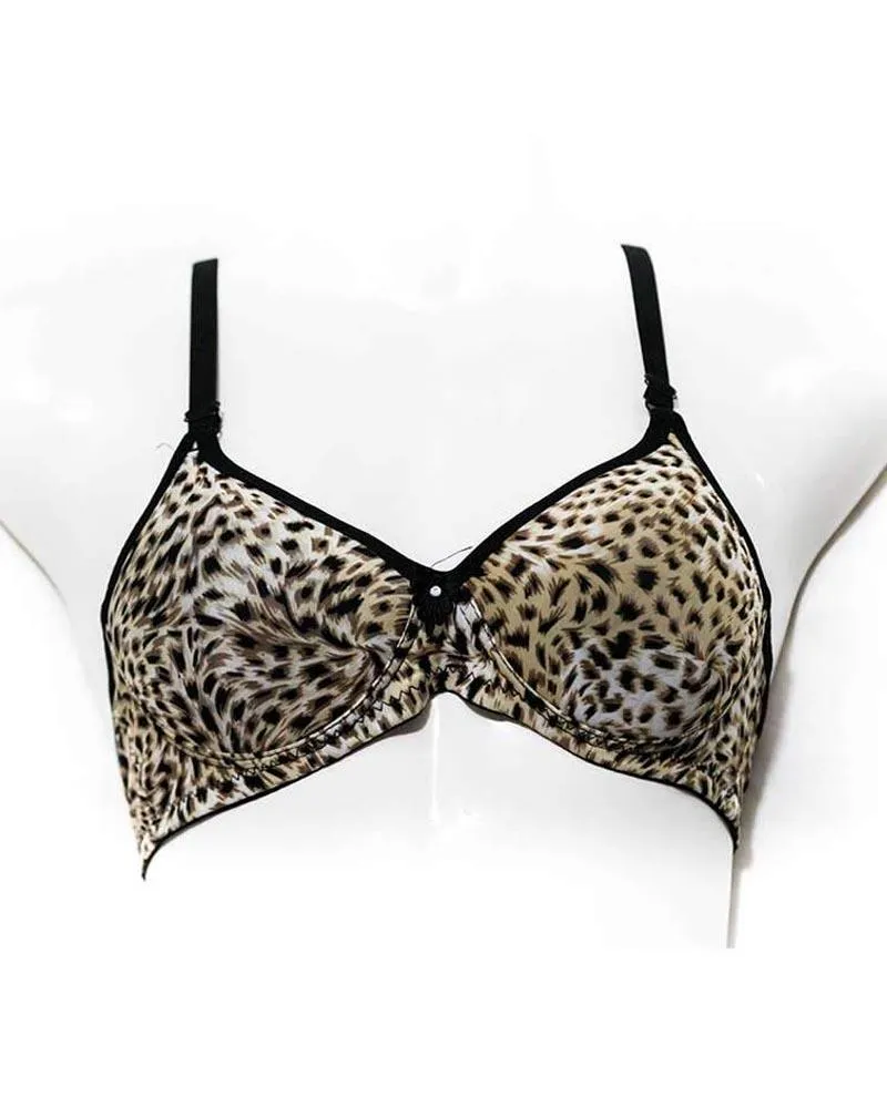 Beige Tiger Print Single Padded Bra