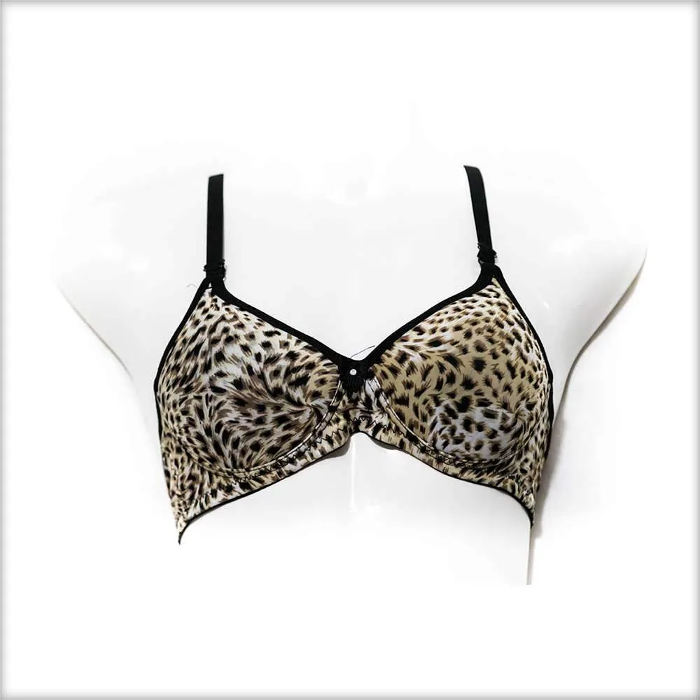 Beige Tiger Print Single Padded Bra