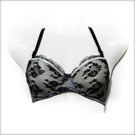 Black Single Padded Net Underwired Bra