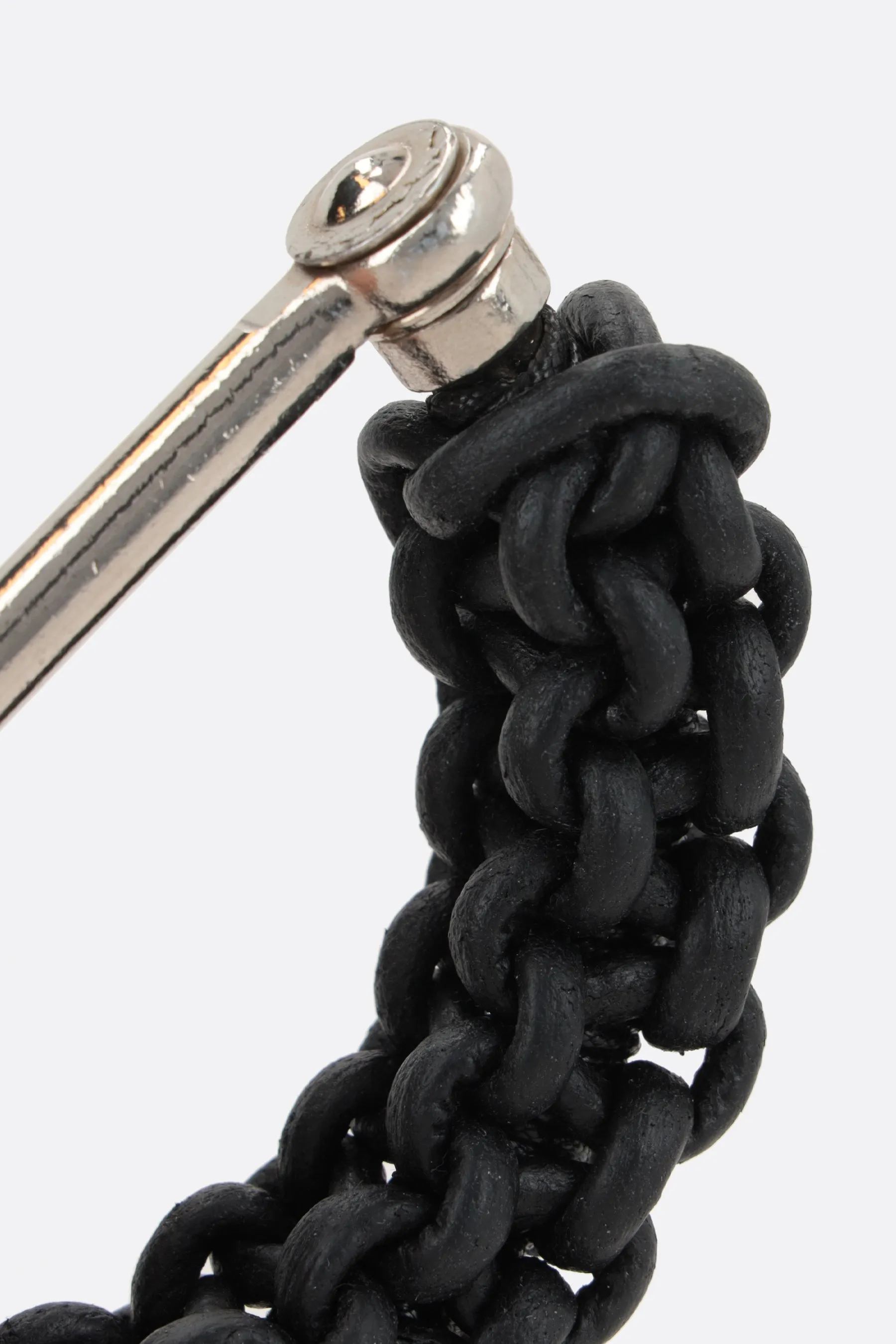 braided leather and metal handle key holder