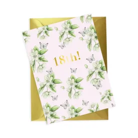 Bright Blooms Foiled 18th Birthday Card BB021