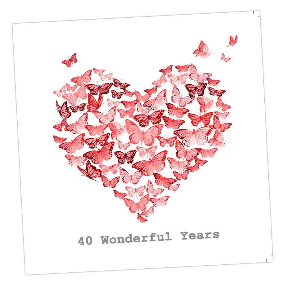 Butterfly 40th Anniversary Card