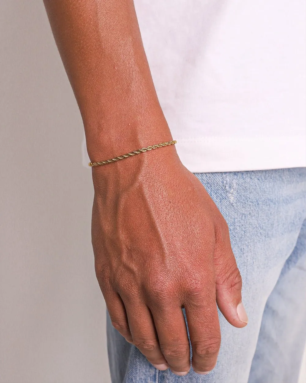 CLEAN ROPE BRACELET. - 3MM 18K GOLD