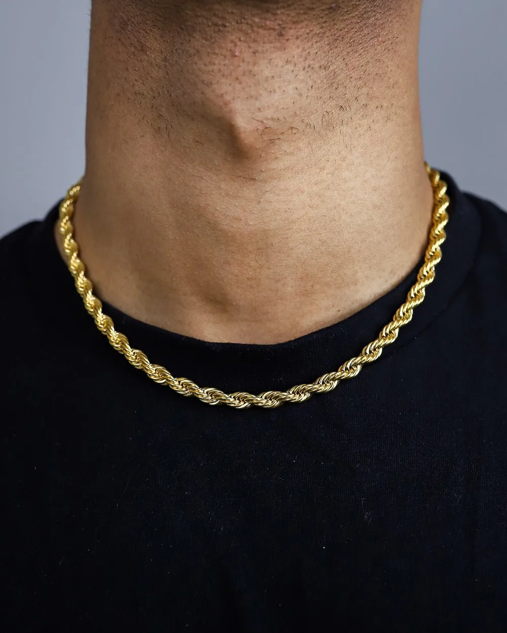 CLEAN ROPE CHAIN. - 6MM 18K GOLD