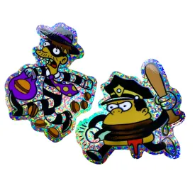 Cletus and Wiggum Glitter Sticker set