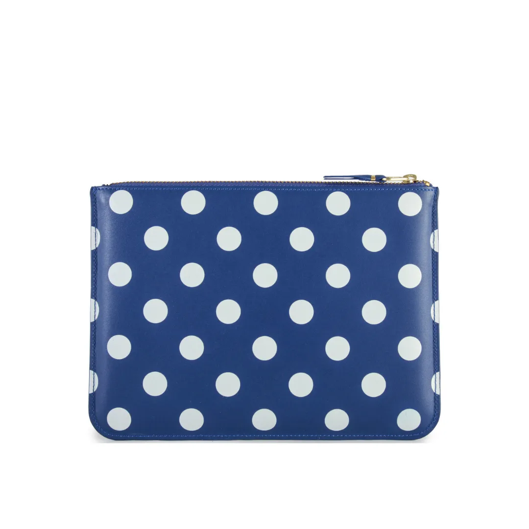 COMME des GARÇONS Polka Dot Large Zip Pouch - Navy