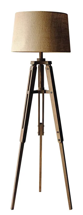 Creative Co-op Tripod Style Wood Floor Lamp with Drum Shade