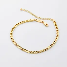 Cuban Chain Anklet - 18K Solid Gold