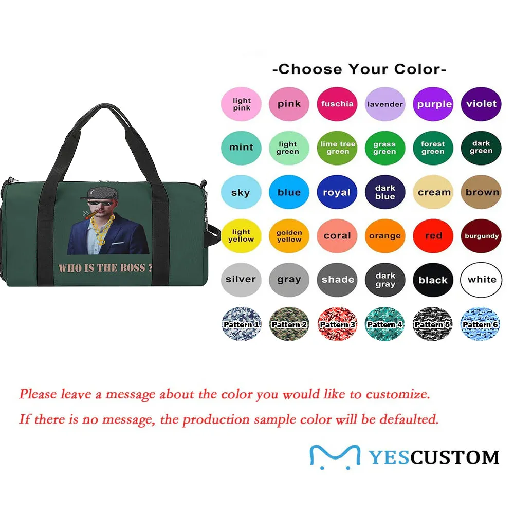 Custom Boss Face Hat Photo Shirt and Personalized Duffel Bag for Company for Team Building for Business