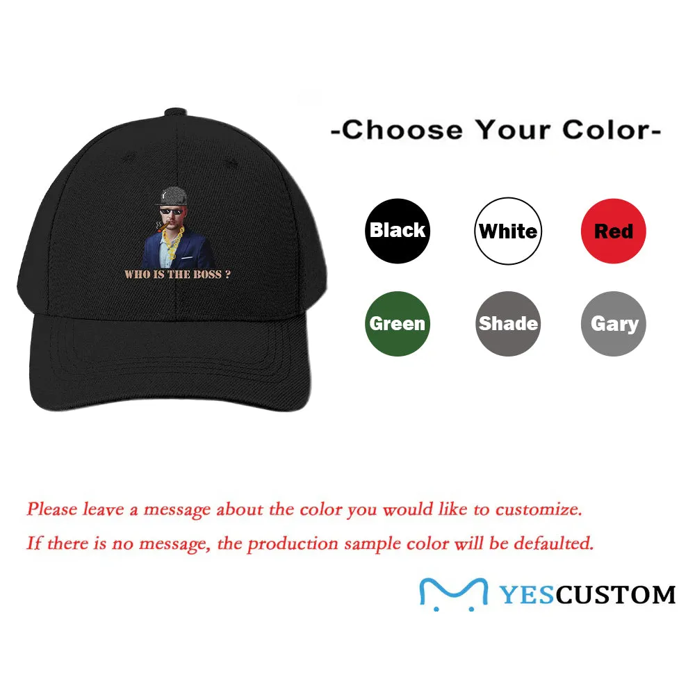 Custom Boss Face Hat Photo Shirt and Personalized Duffel Bag for Company for Team Building for Business