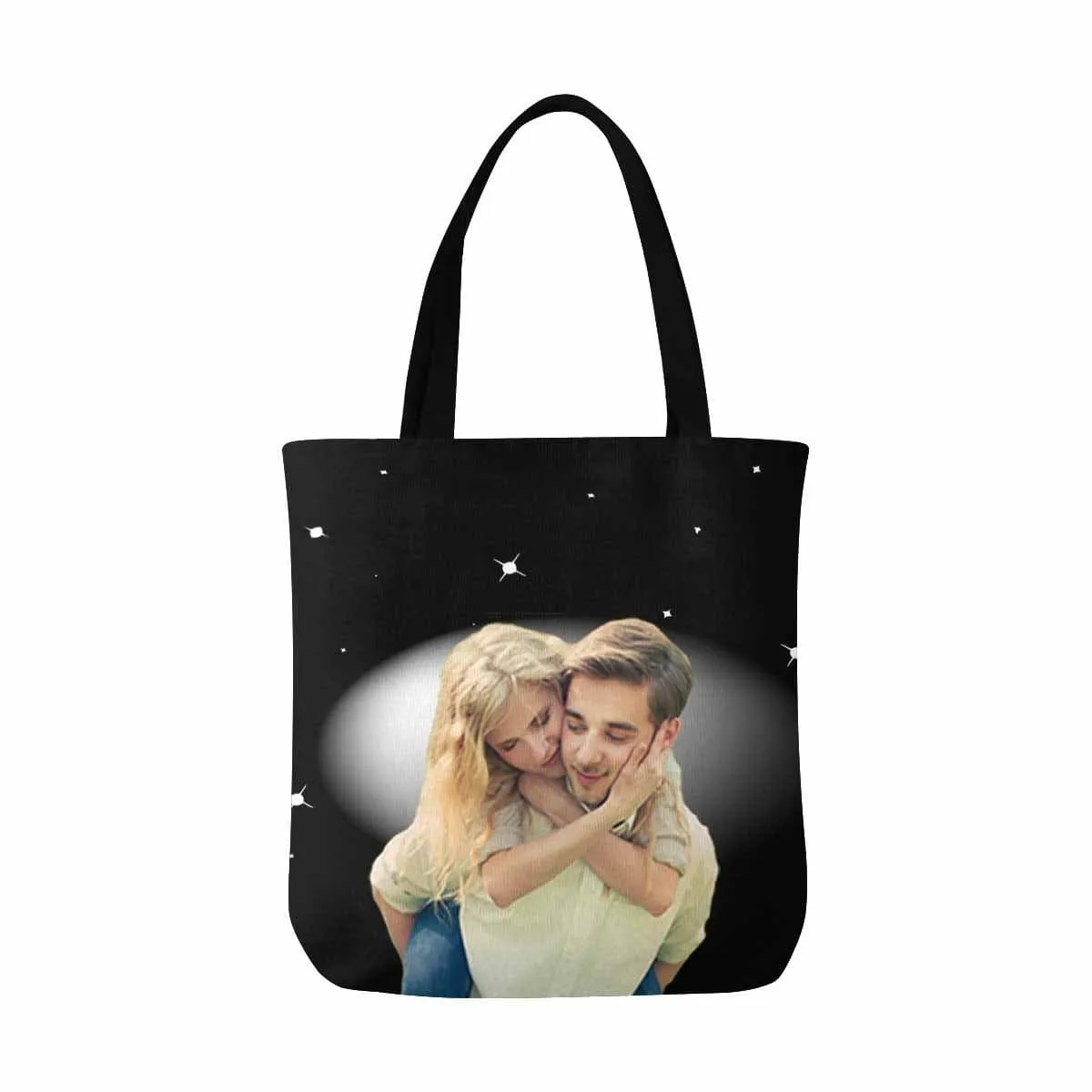 Custom Couple Night Sky Canvas Tote Bag