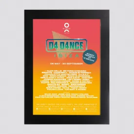 D4 D4NCE Ibiza 2024 Line Up Print