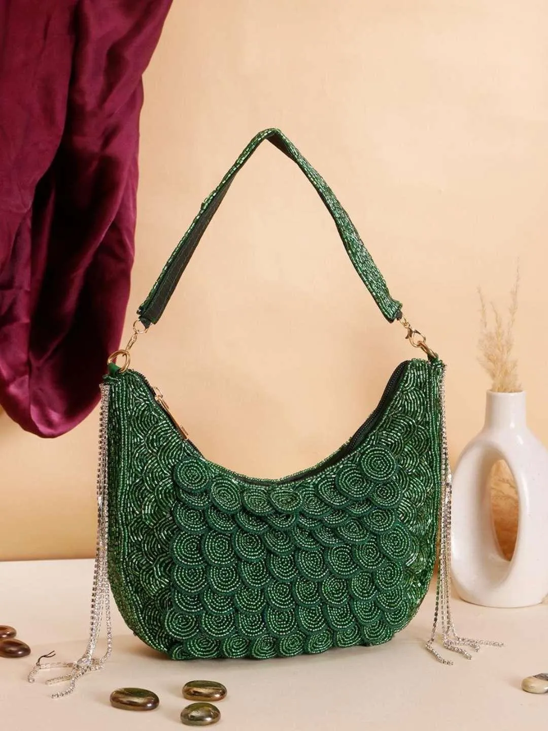 Designer Aarohi Embroidered Bag With Handle