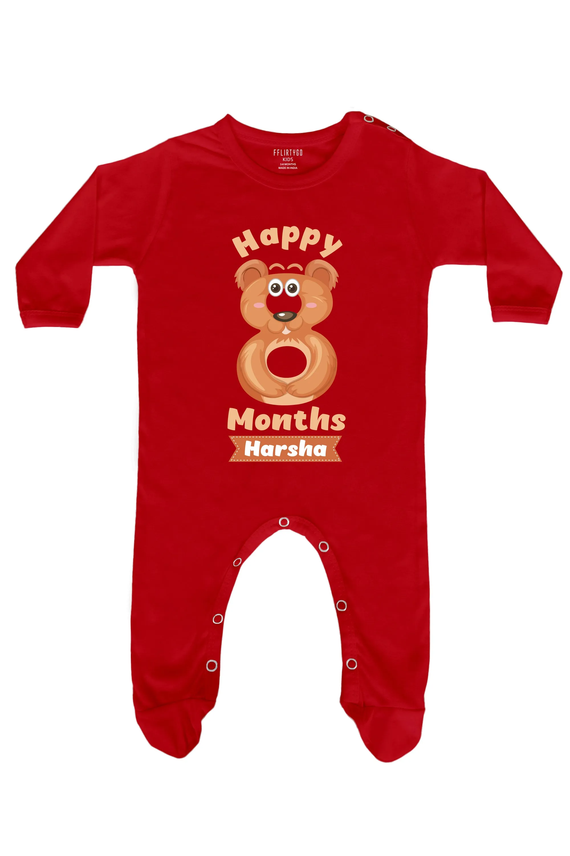 Eight Month Milestone Baby Romper | Onesies w/ Custom Name