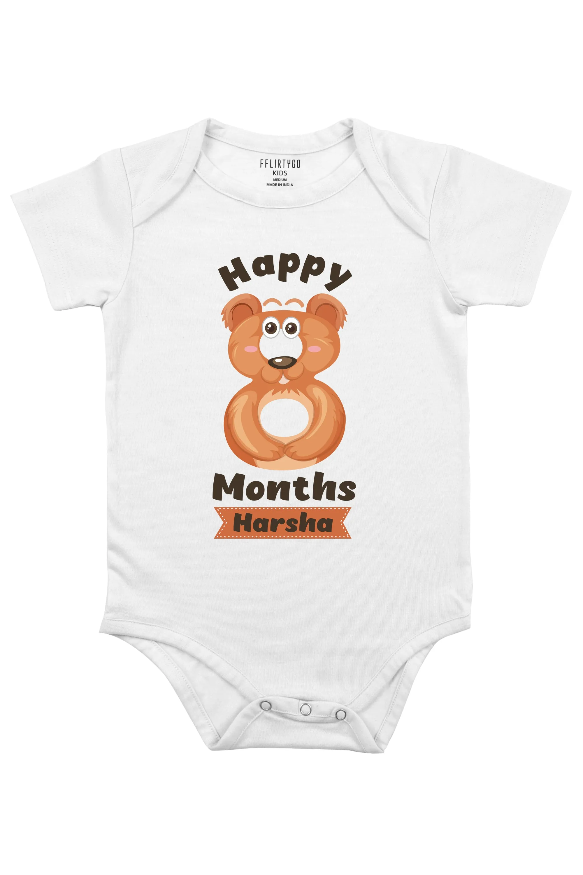 Eight Month Milestone Baby Romper | Onesies w/ Custom Name