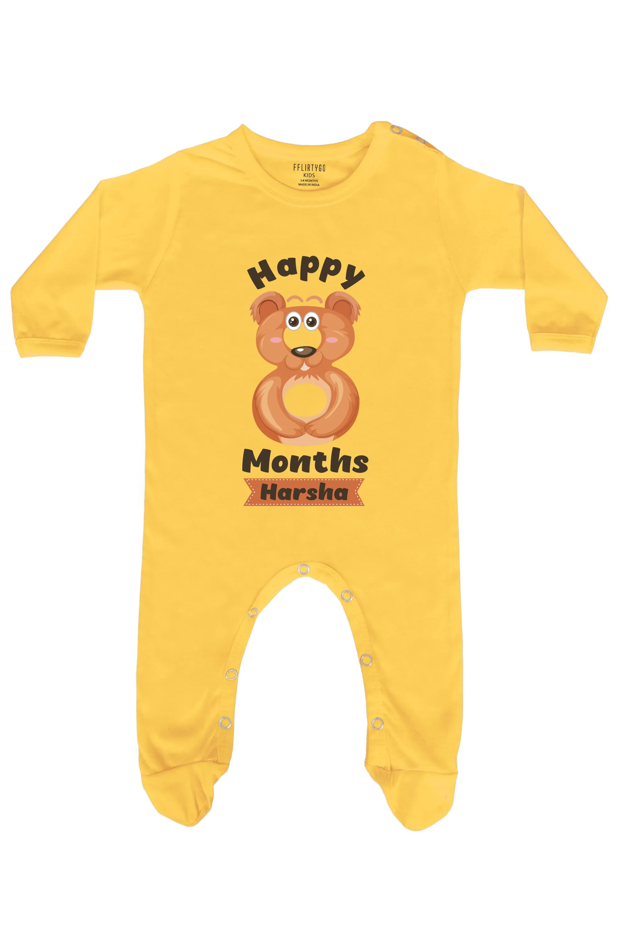 Eight Month Milestone Baby Romper | Onesies w/ Custom Name