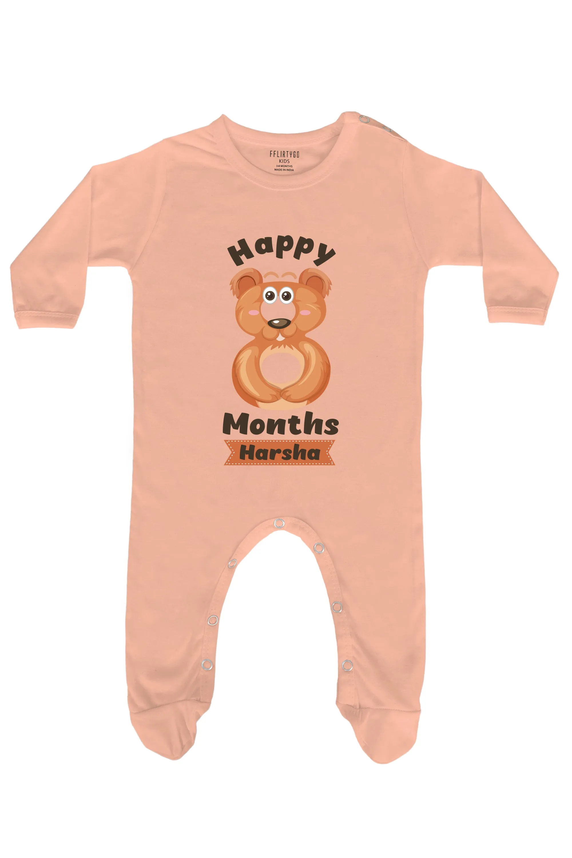 Eight Month Milestone Baby Romper | Onesies w/ Custom Name