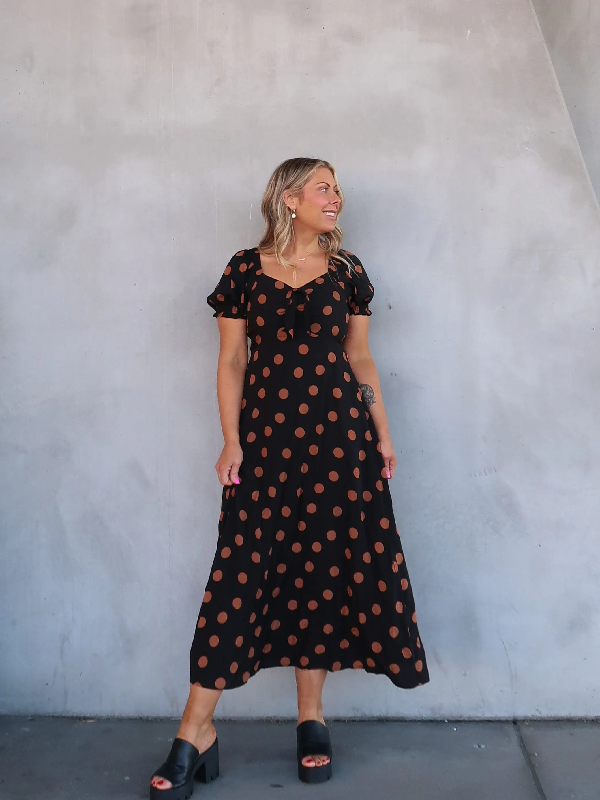 Estella Dress - Black and Tan