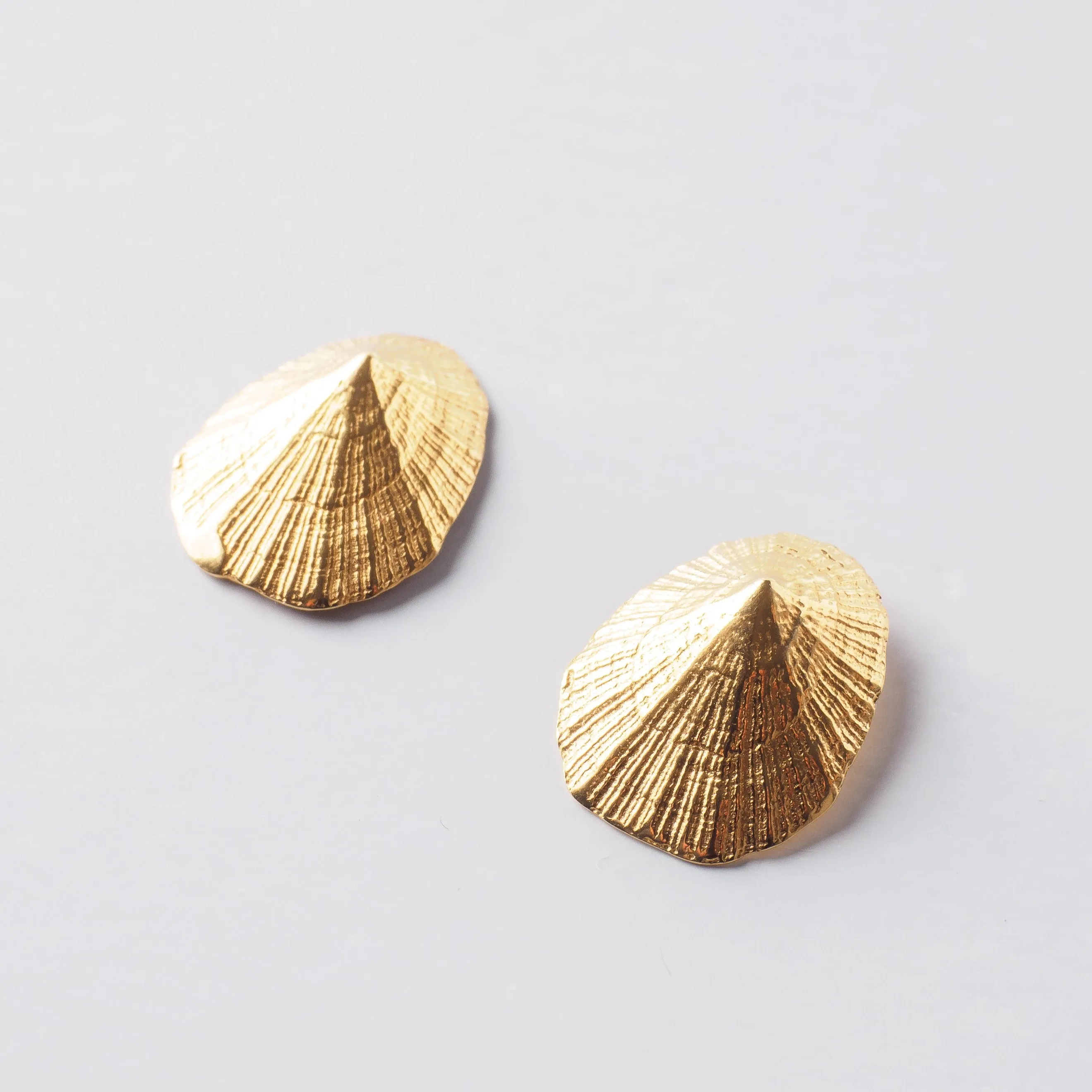 Favourite limpet - stud earrings - silver 925 - gold plated