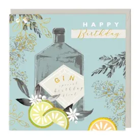 Gin Happy Birthday Greeting Card