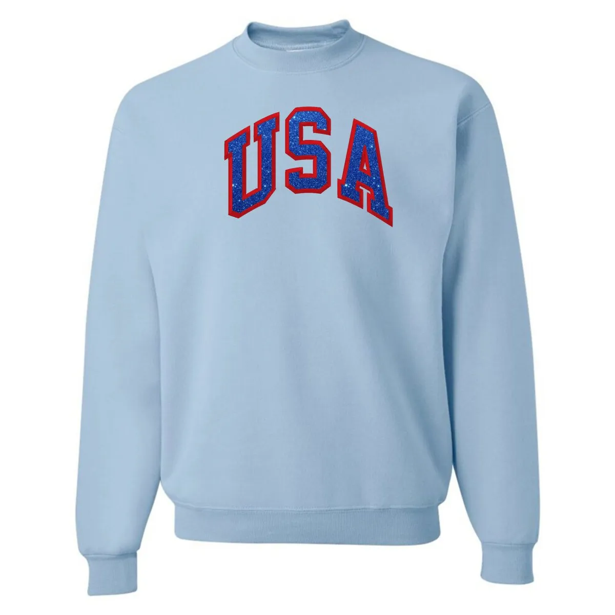 Glitter Embroidery 'USA' Crewneck Sweatshirt