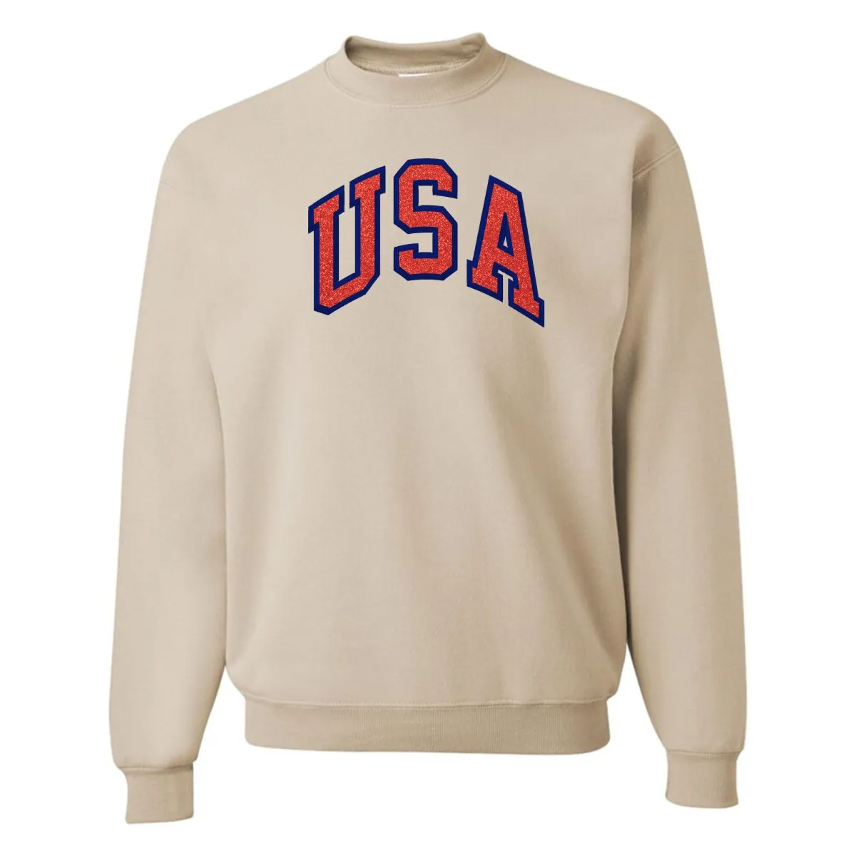 Glitter Embroidery 'USA' Crewneck Sweatshirt