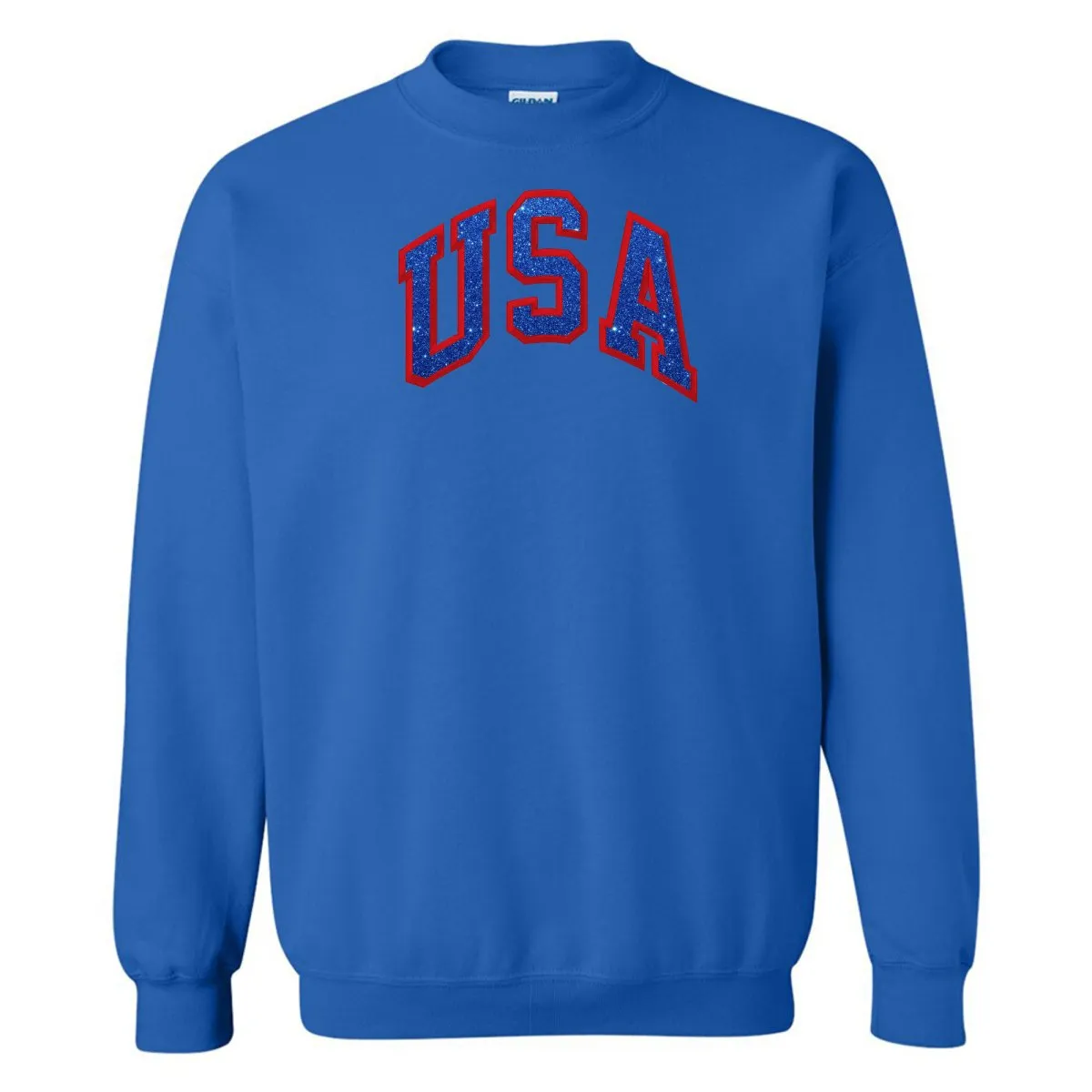 Glitter Embroidery 'USA' Crewneck Sweatshirt