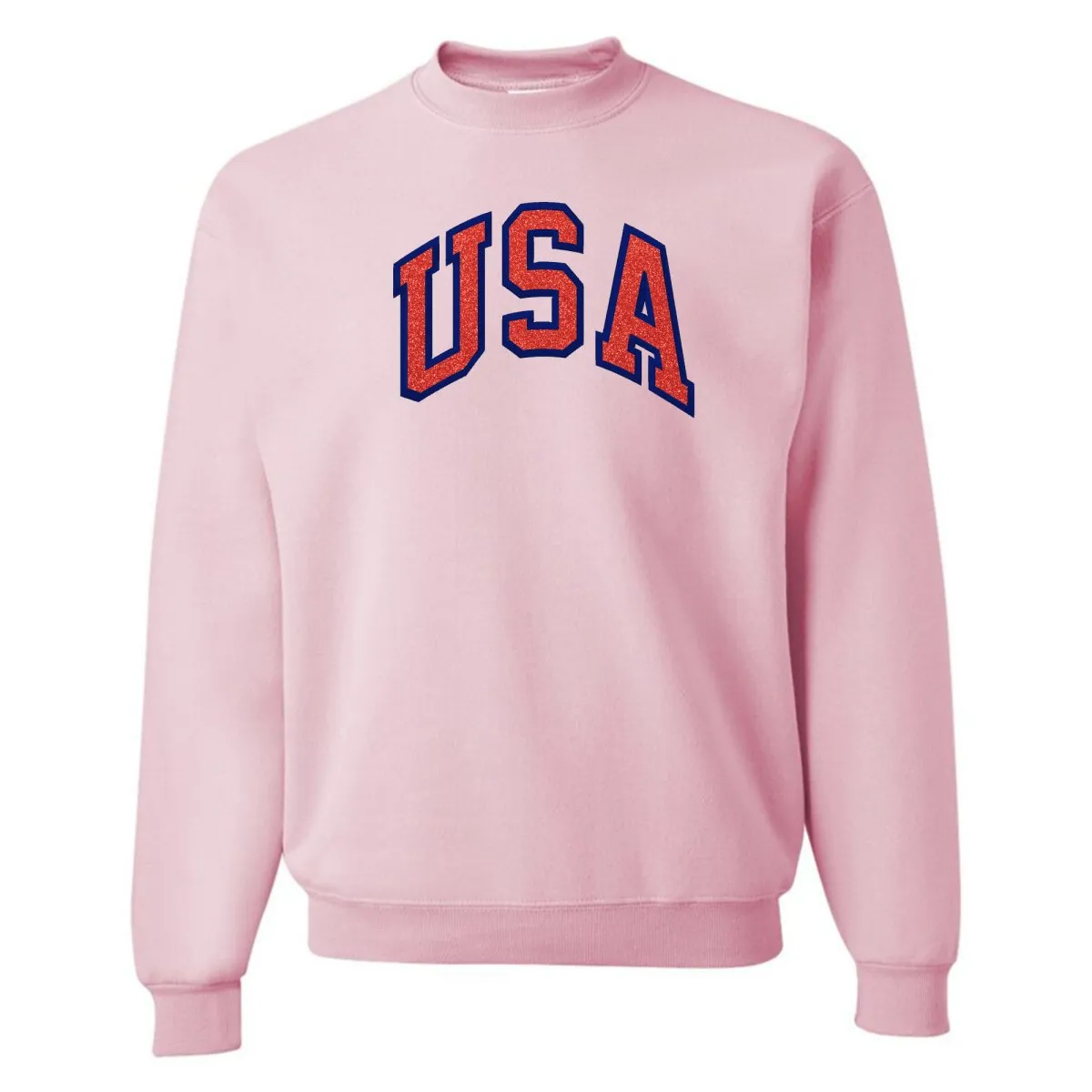 Glitter Embroidery 'USA' Crewneck Sweatshirt