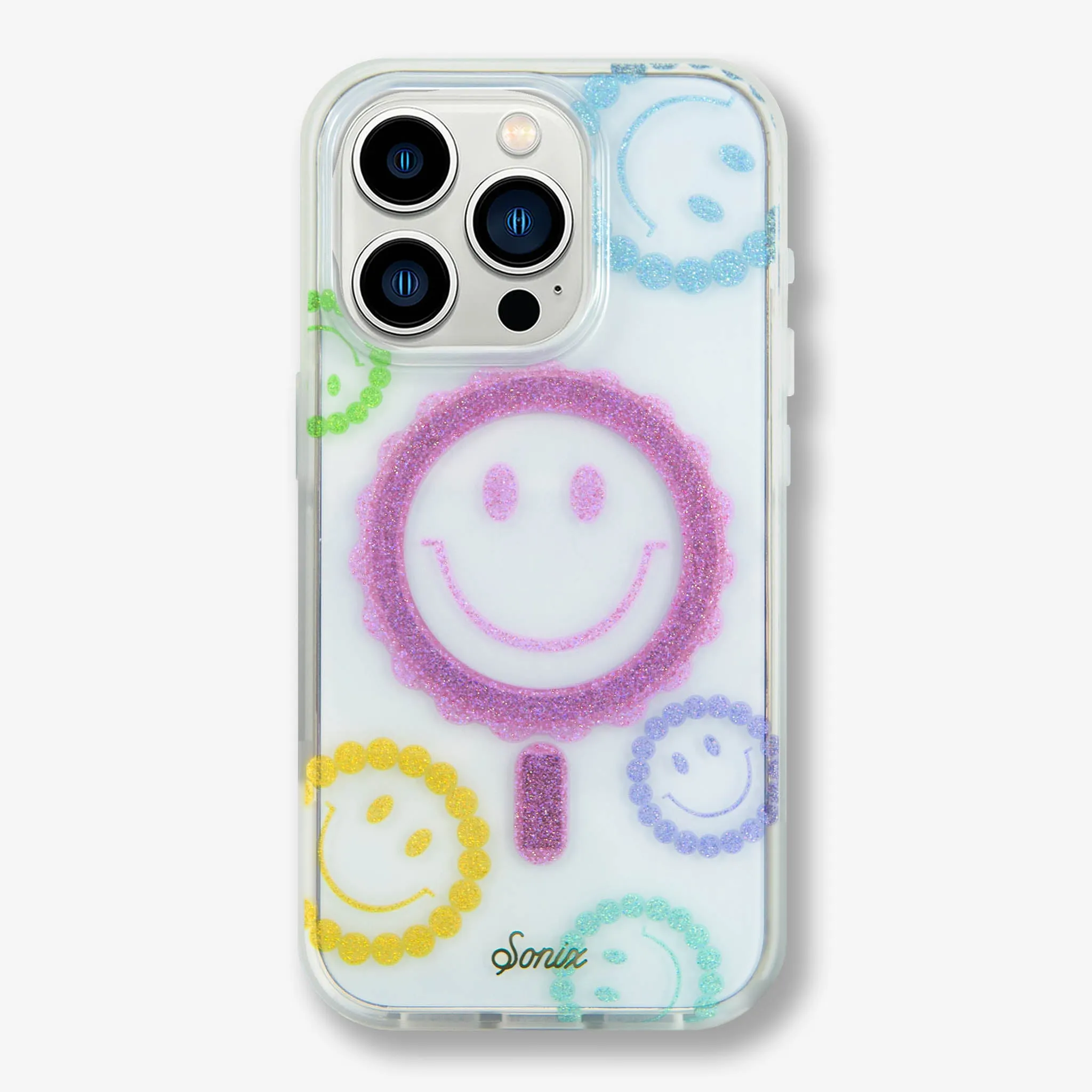 Glitter Smiley MagSafe® Compatible iPhone Case