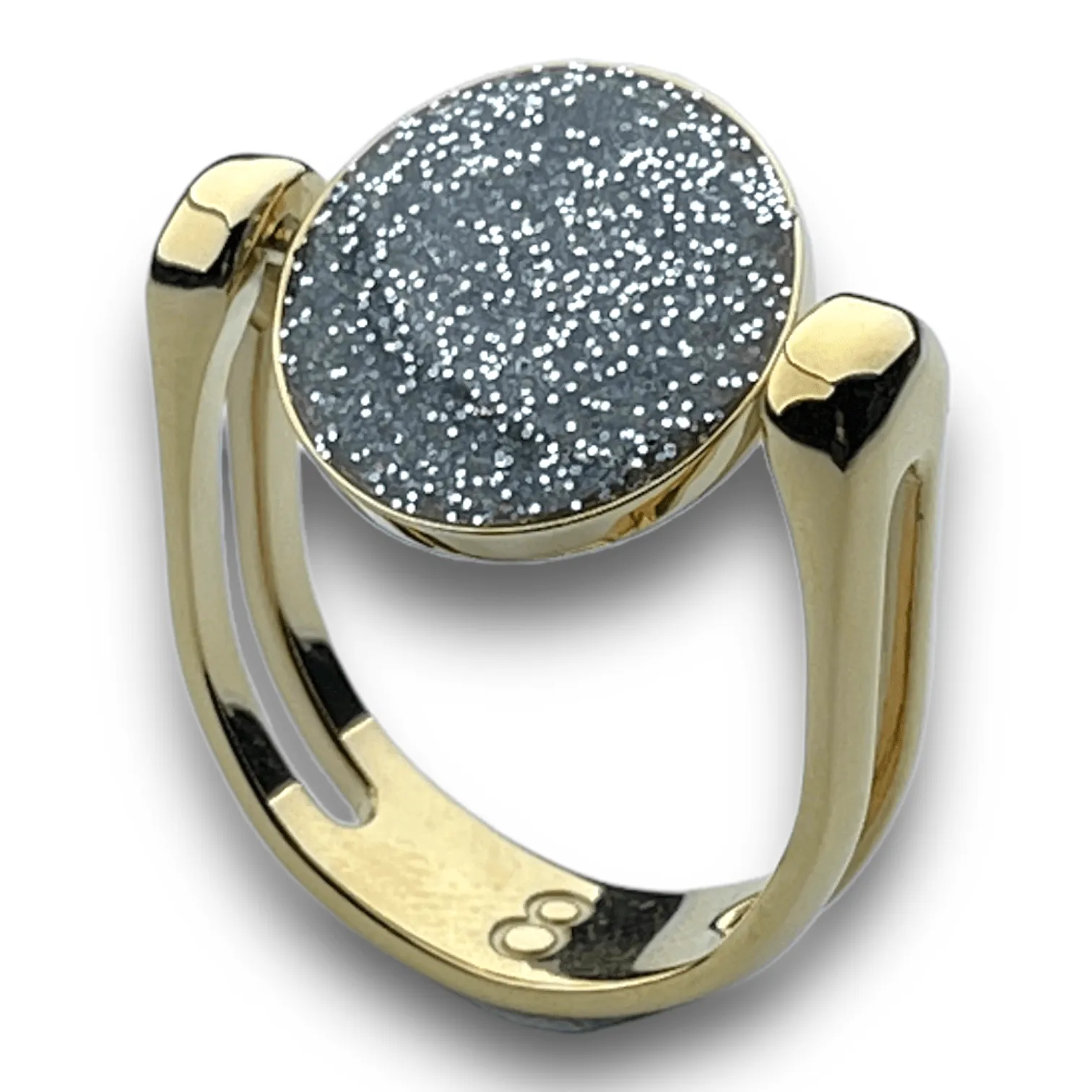 Gold Circle-Shaped Glitter Fidget Ring