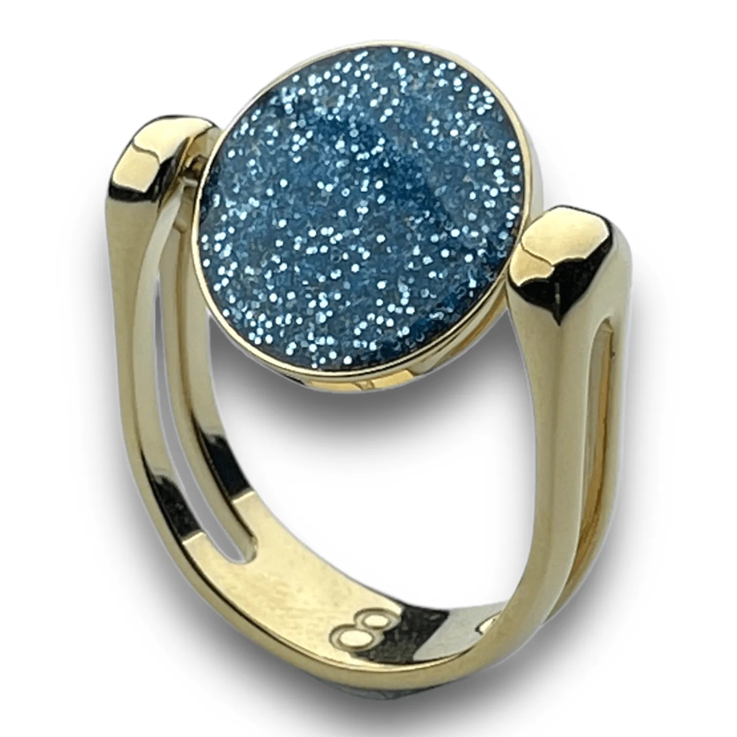 Gold Circle-Shaped Glitter Fidget Ring