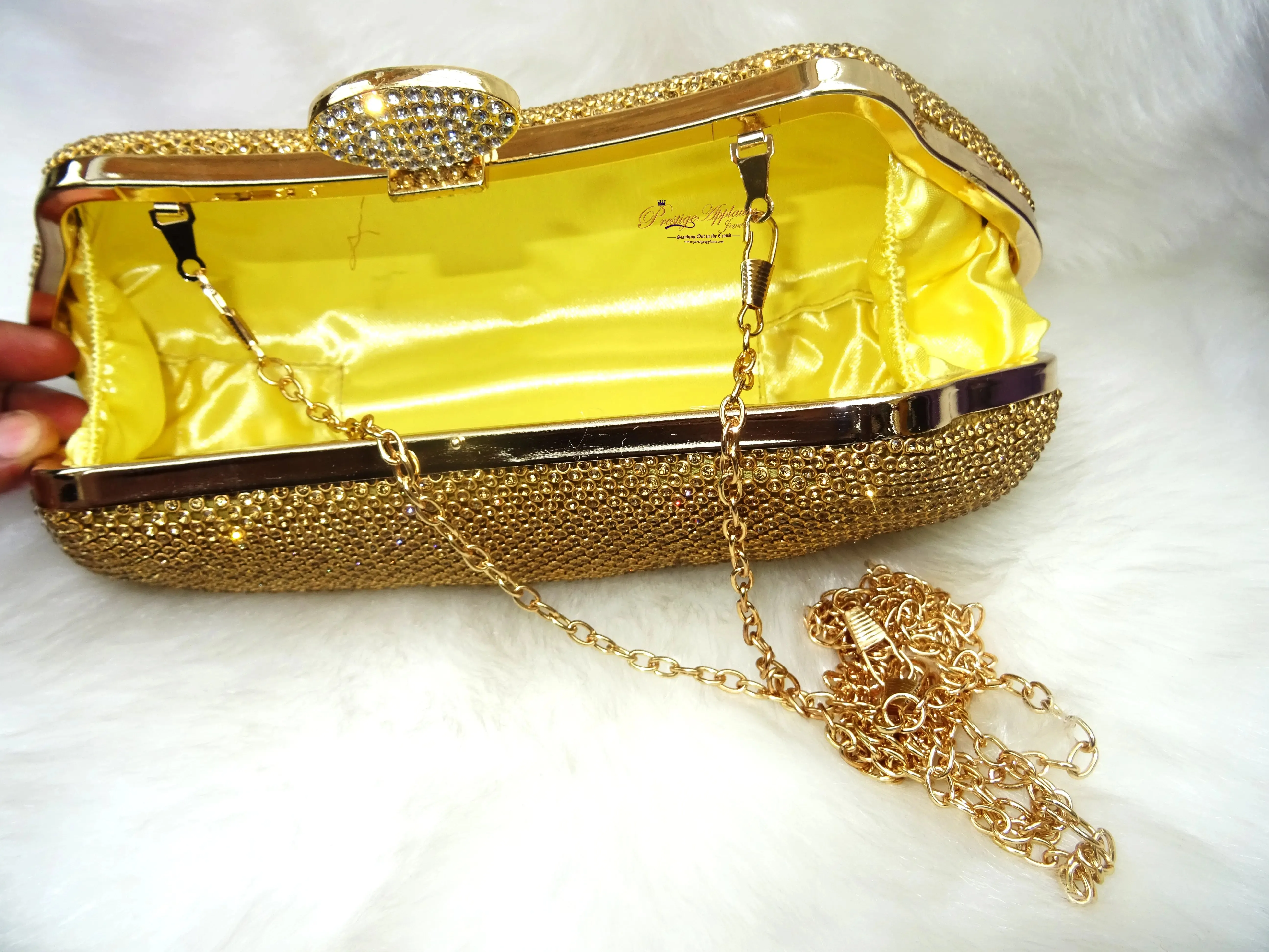 Gold Silver Crystal Diamante Shaped Evening Party Cocktail Clutch Purse handbag