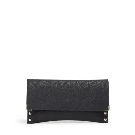 L.A PEBBLED VEGAN LEATHER WALLET BLACK