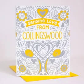 Love from Collingswood greeting card, sending love from New Jersey greeting card