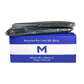 M-Series 60L Bin Liner Black - Pack