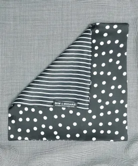 Elegant Monochrome Black Polka Dot Pocket Square for Men